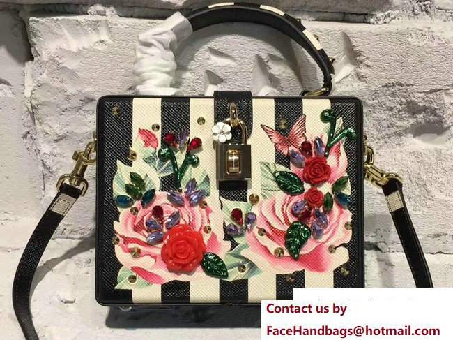 Dolce & Gabbana Dolce Soft Box Bag Flower Stripe Black/White 2018